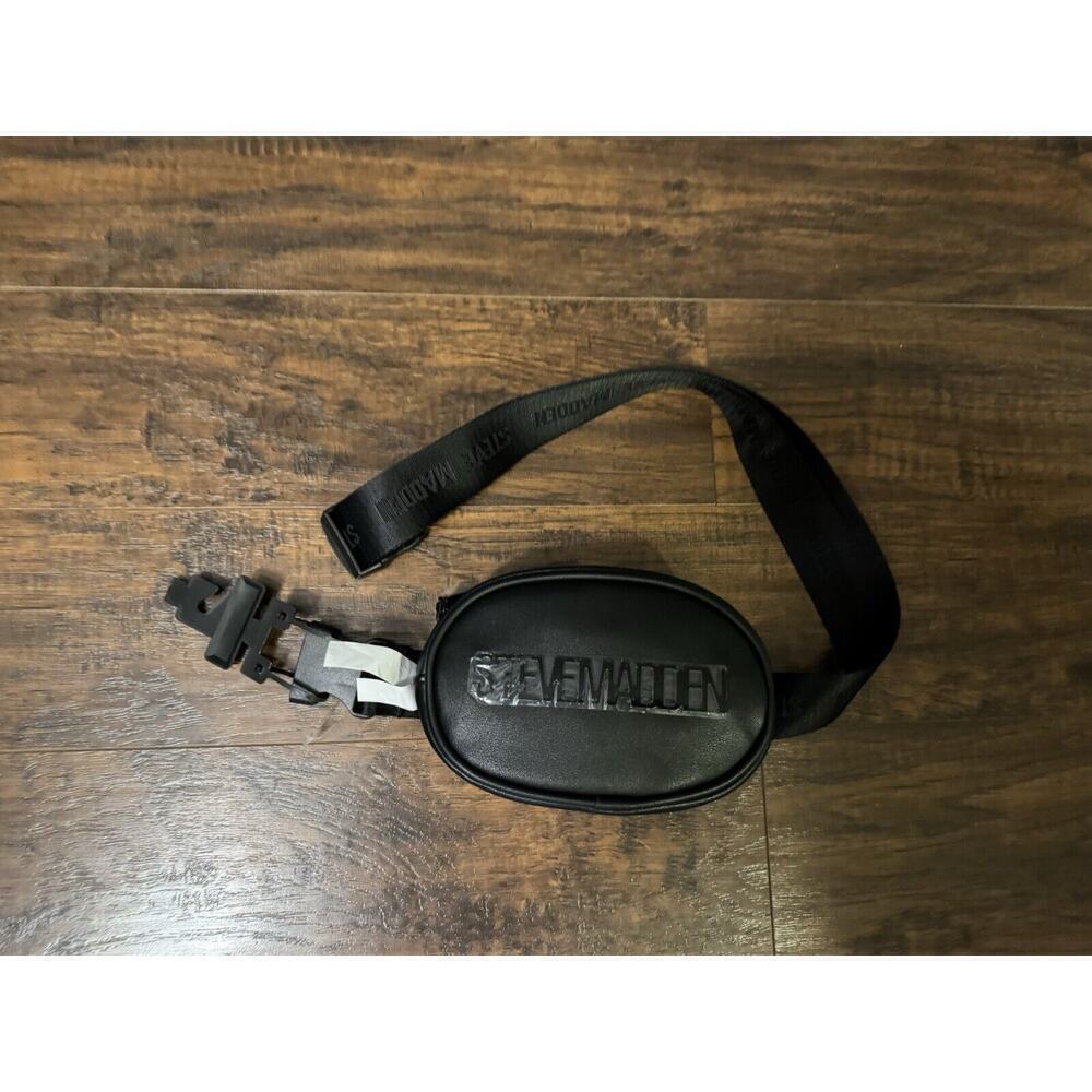 Steve Madden Black Leather Crossbody Belt Bag